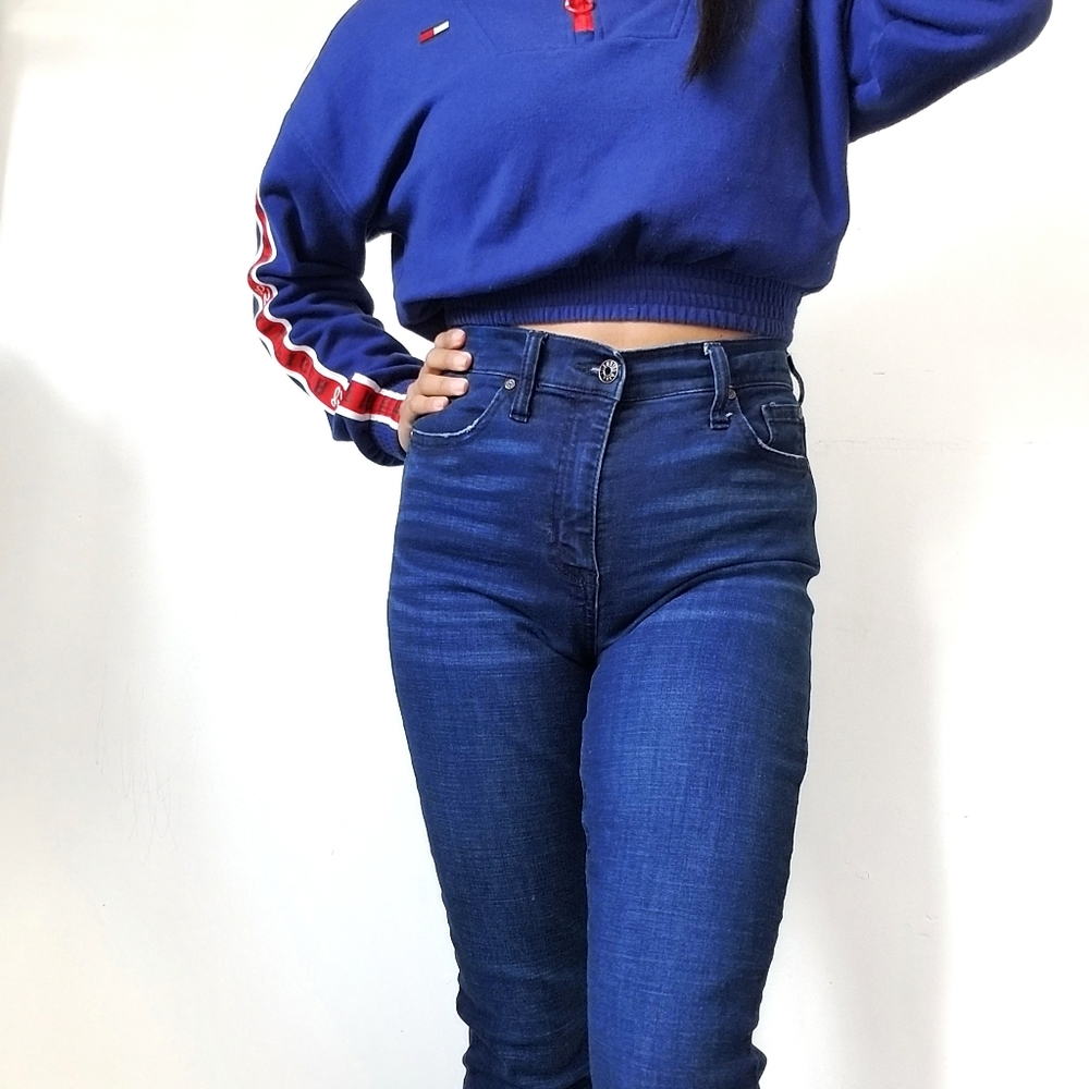 High Rise Blue Skinny Jeans